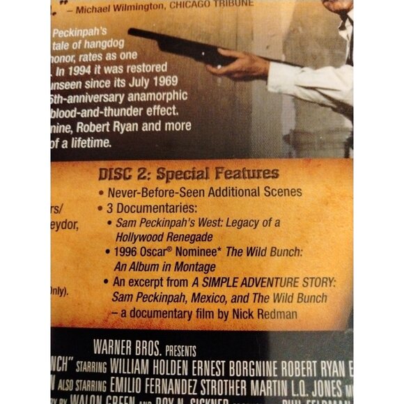 The Wild Bunch DVD 2 Disc Special Ed Original Directors Cut Warner Bros 1969 - Picture 9 of 9